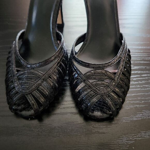 RSVP Womens Black Open Toe 3 in Heels Size 6 - Picture 3 of 9